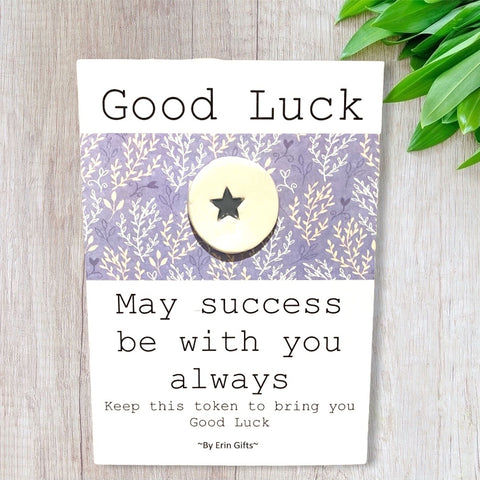 Good Luck  Ceramic Wish Token and Card