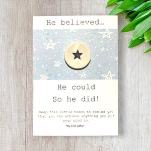 He Believed... Ceramic Wish Token and Card